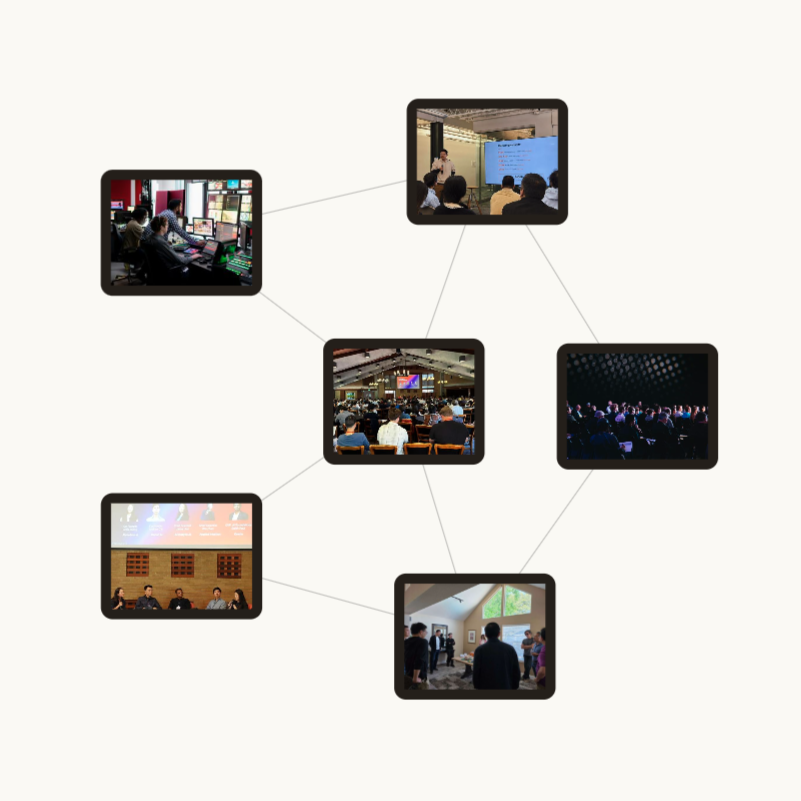 Motion still: the completed network of founders and companies