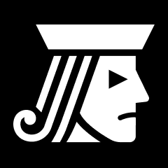 Jaco Media jack icon, white on black