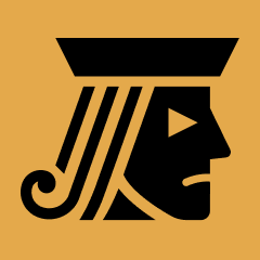 Jaco Media jack icon, black on amber