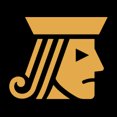Jaco Media jack icon, amber on black
