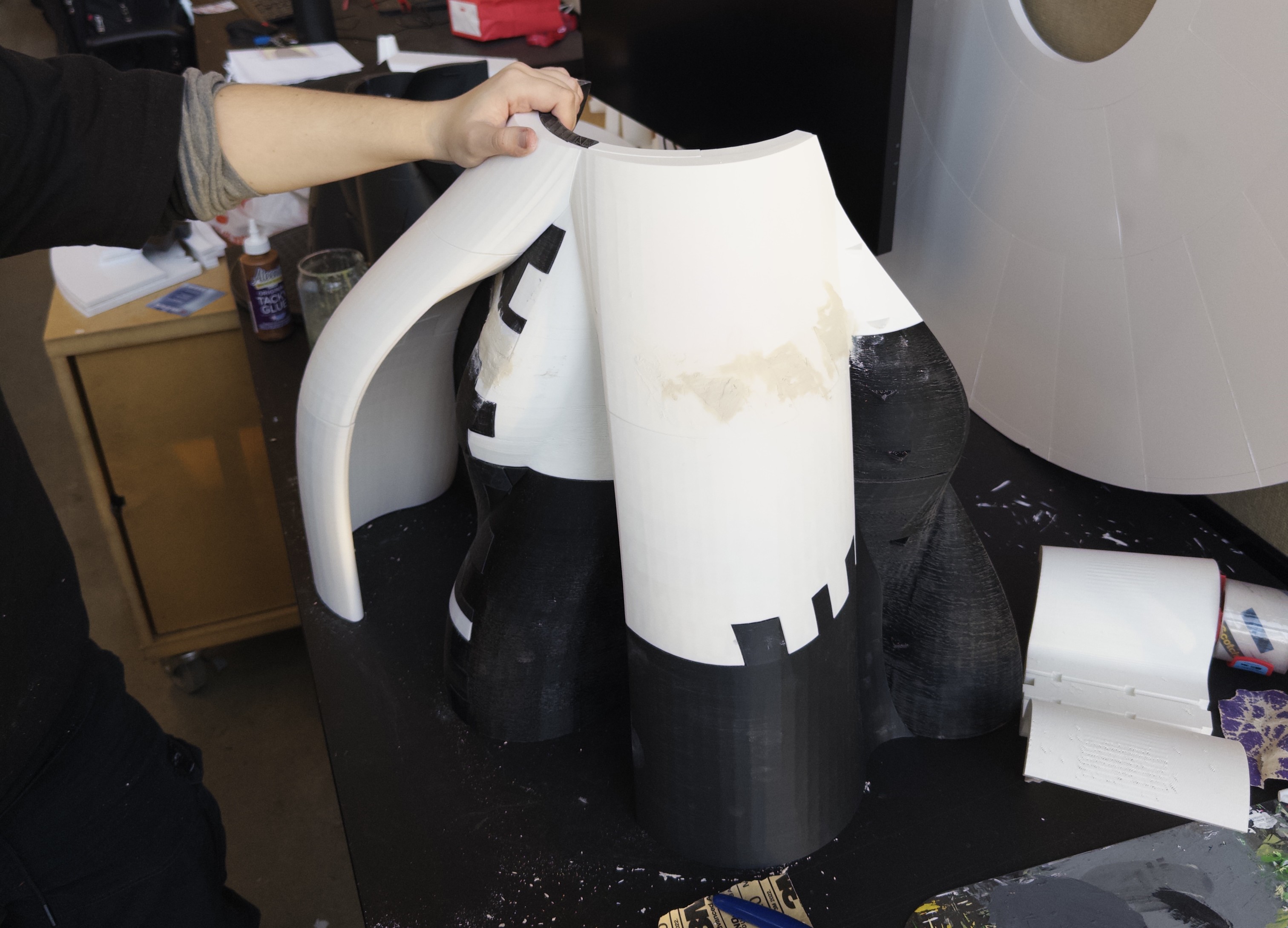 Physical model photography, view into the sectioned module interior