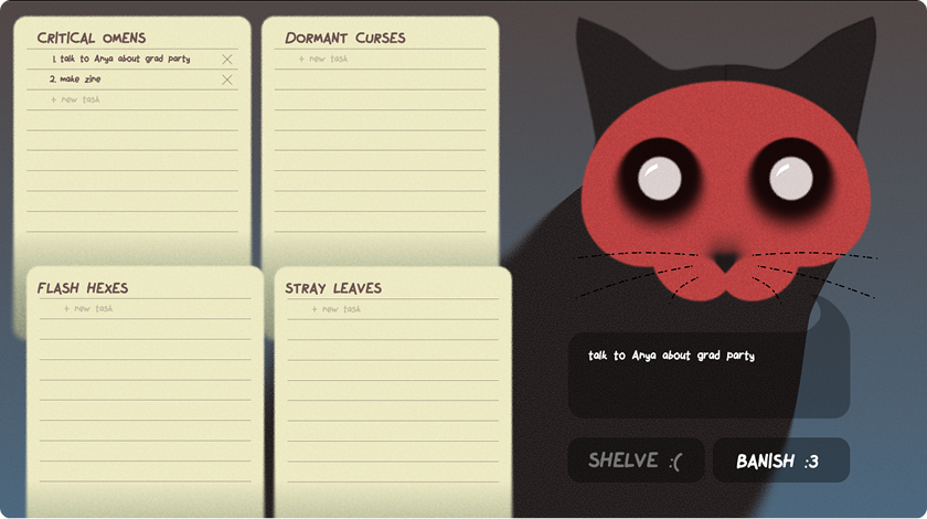 Early iteration of the Skullcat's Omen UI