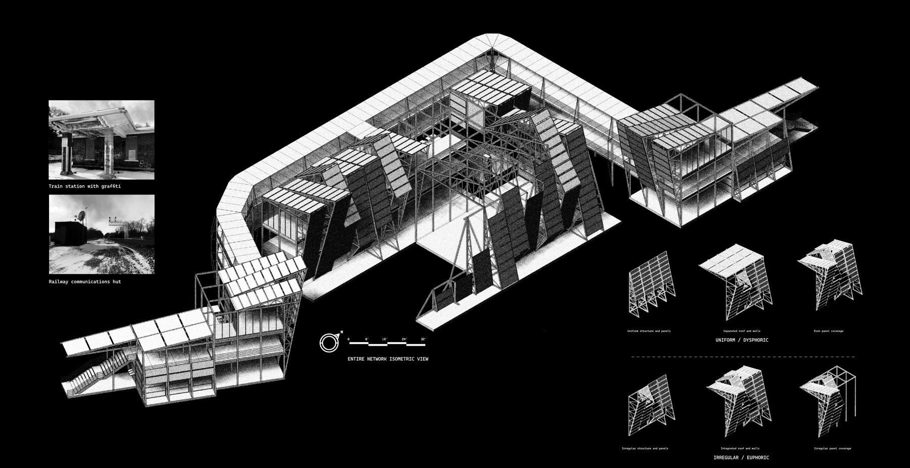 Synthesium entire network isometric view, with site reference photos